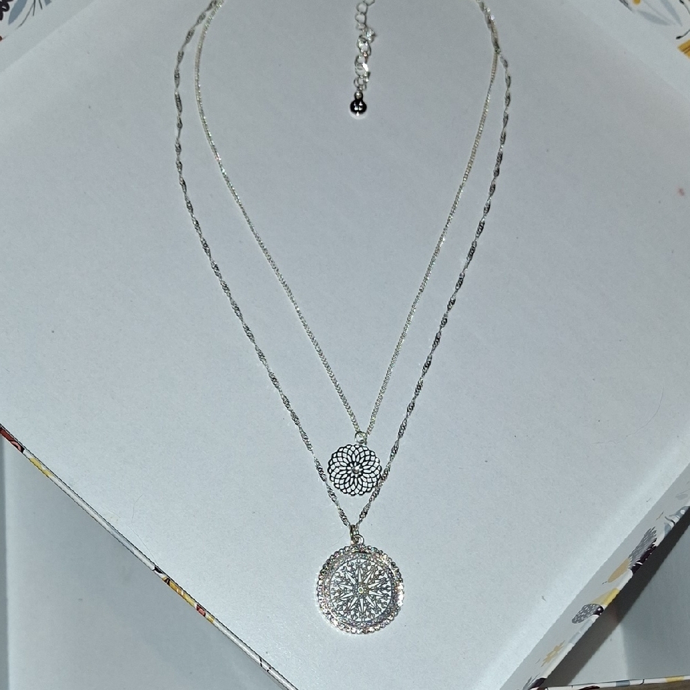 Bohemian Silver Layered Necklace